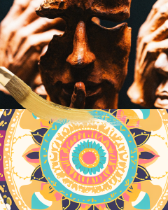 Masques et motifs colorés artistiques